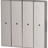 Comutator wireless cvadruplu cu LED, acoperire butoane, argintiu mat - SKU: 126064