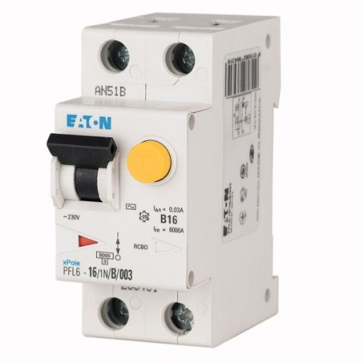 Intreruptor automat modular la curent rezidual, 10A, 30mA, curba B, 1P+N, AC - SKU:  286429