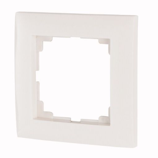 Intrerupator fara fir Eaton Moeller xComfort, rama simpla alb lucios 55mm - SKU:  126066