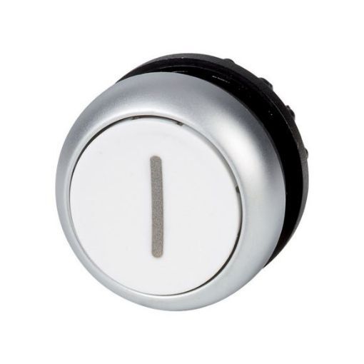 Buton Eaton Moeller M22, RMQ-Titan, plat, momentan, alb, inscriptionat - SKU:  216611