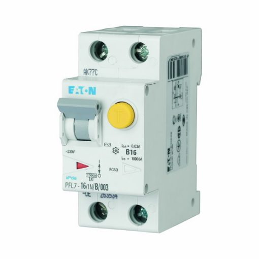 Intreruptor automat la curent rezidual modular, 16A, 30mA, 1P+N, curba C, AC - SKU:  263537