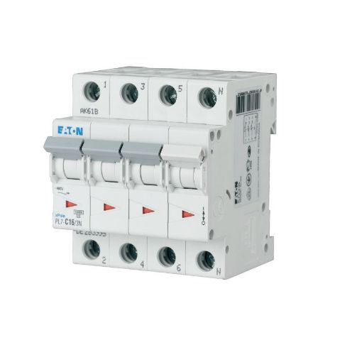 Intrerupator automat Eaton PL7, 3P+N, 16A, caracteristica C, 10kA - SKU:  263995