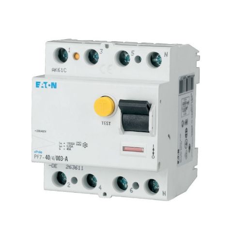 Intrerupator diferential Eaton Moeller xpoliPF7, 4P, 40A, 300mA AC - SKU:  263588
