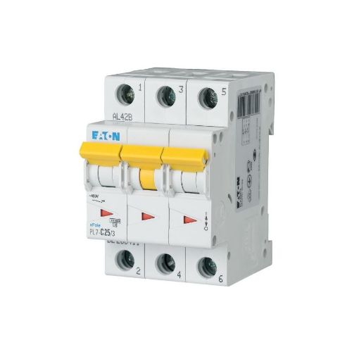 Intrerupator automat miniatura MCB PL7-C25/3, 25A, 3p, caracteristica C - SKU:  263411