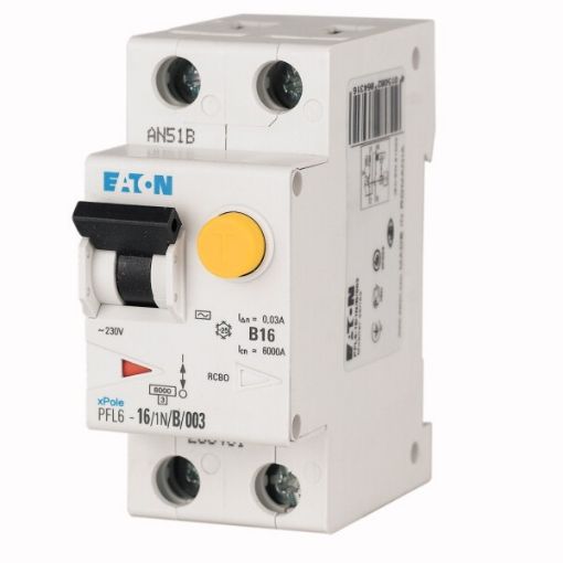 Intreruptor automat la curent rezidual modular, 16A, 30mA, 1P+N, curba B, AC - SKU:  286431