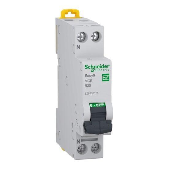Intreruptor automat 1P+N 25A curba B 4500A - SKU:  EZ9P32125