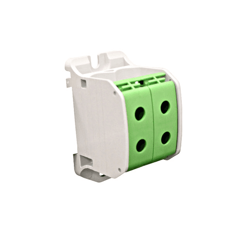 Clema dubla Al-Cu, 1 pol, verde, 50mm²/35mm² cu pin, conexiune sigura - SKU:  IKA21336