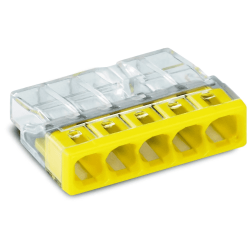 Conector rapid 5 pini pentru conductori 0.5-2.5 mm², 24A, transparent - SKU:  2273-205