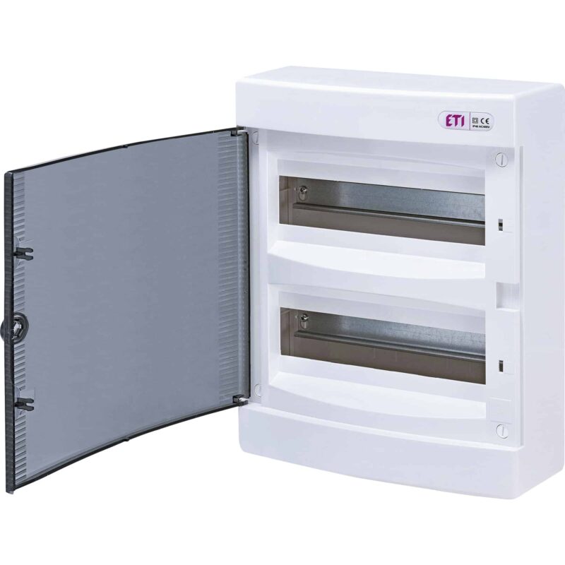 Tablou electric PVC 24 module montaj aparent IP40 cu usa transparenta - SKU:  1101003