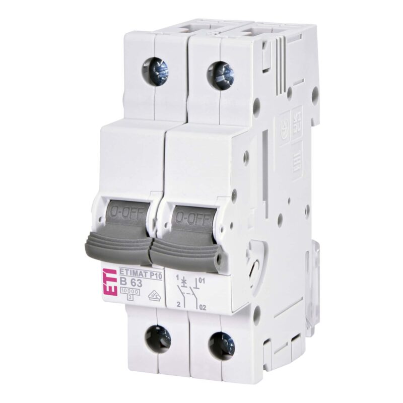 Siguranta automata bipolara ETI 1P+N 63A curba B 10kA - SKU:  1901116