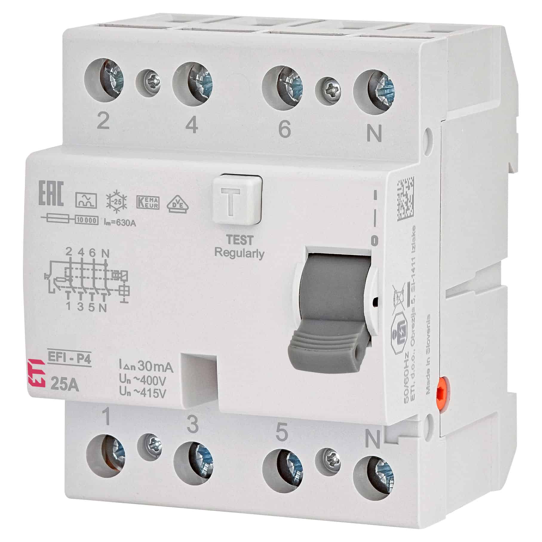 Intrerupator diferential trifazic 25A 30mA tip A RCCB - SKU: 2061511