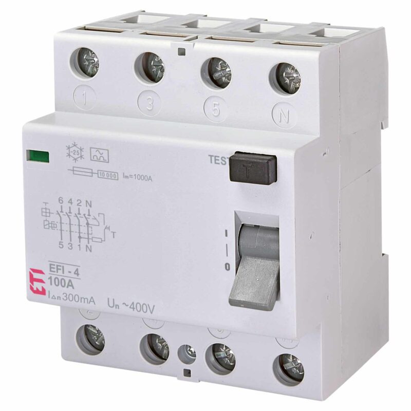 Disjunctor diferential trifazat 100A, 300mA, tip A, 10kA, 4 poli - SKU:  2062154