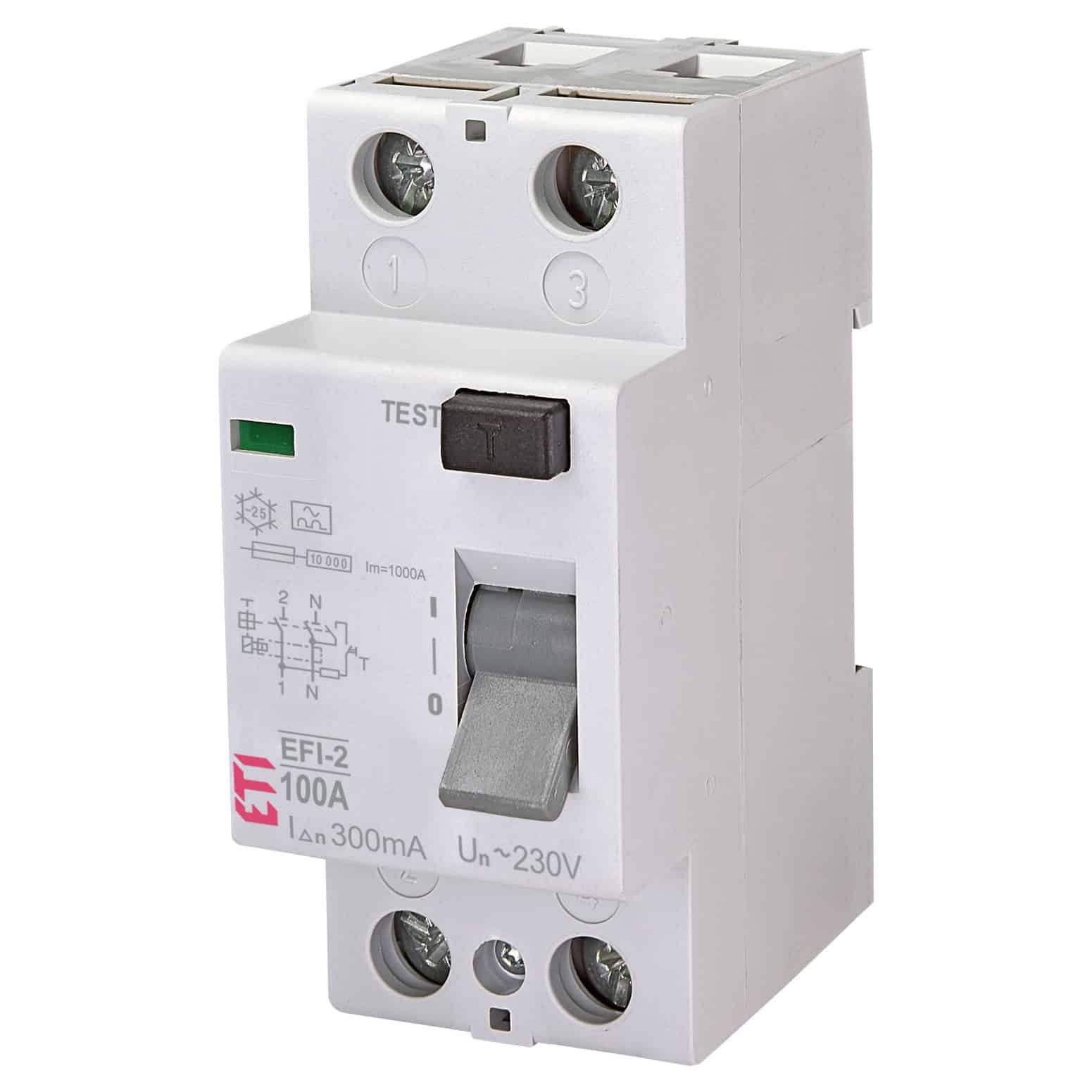 Siguranta automata cu protectie diferentiala monofazica 100A 300mA RCCB tip A - SKU: 2062534