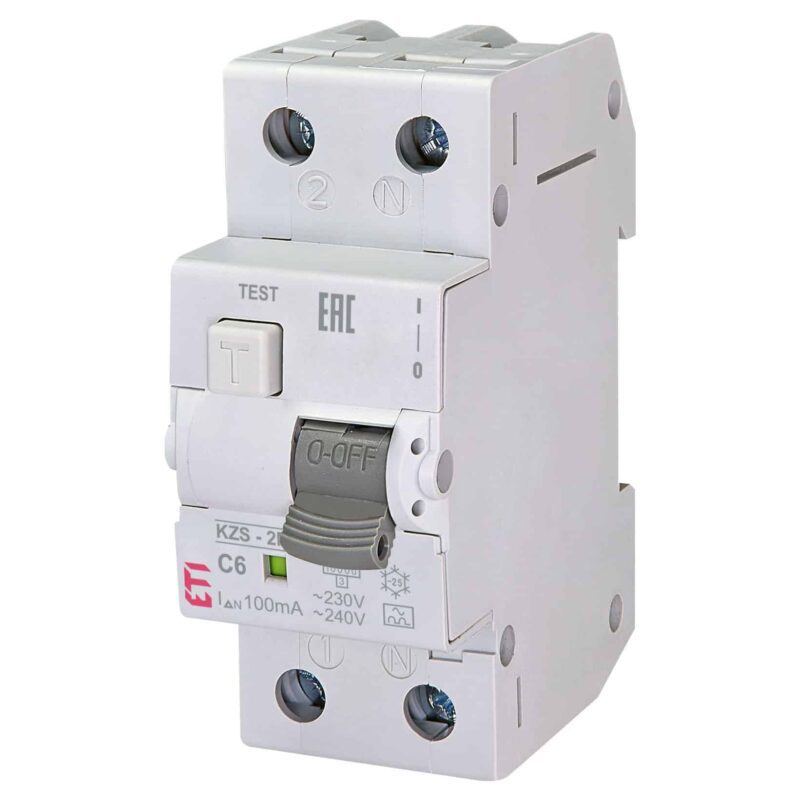 Siguranta automata diferentiala monofazica 6A 100mA curba C RCBO tip A - SKU:  2173721