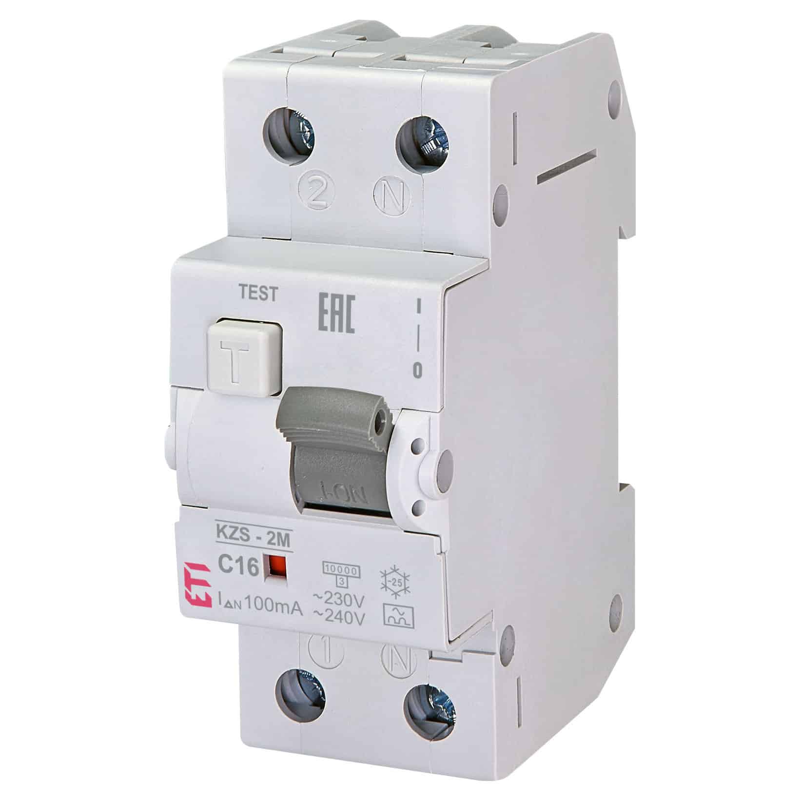 Siguranta automata cu protectie diferentiala monofazica 16A 100mA curba C - SKU: 2173724