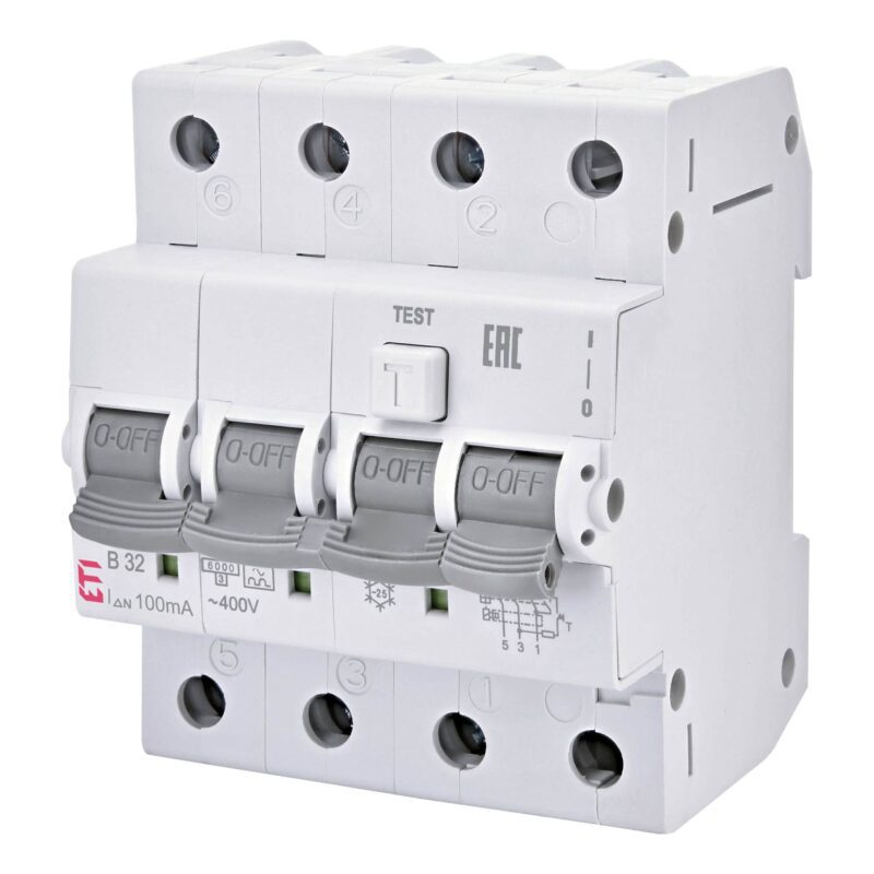 Disjunctor trifazic cu protectie diferentiala 25A 500mA curba C RCBO tip A - SKU:  2174626