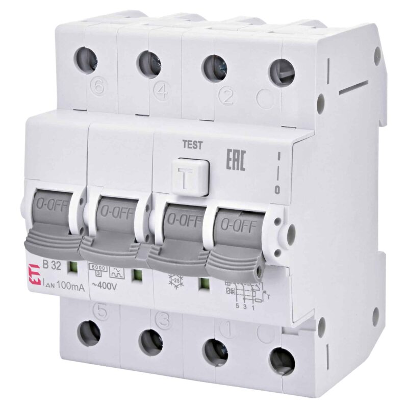 Disjunctor trifazic cu protectie diferentiala 13A 30mA curba B RCBO tip A - SKU:  2174903