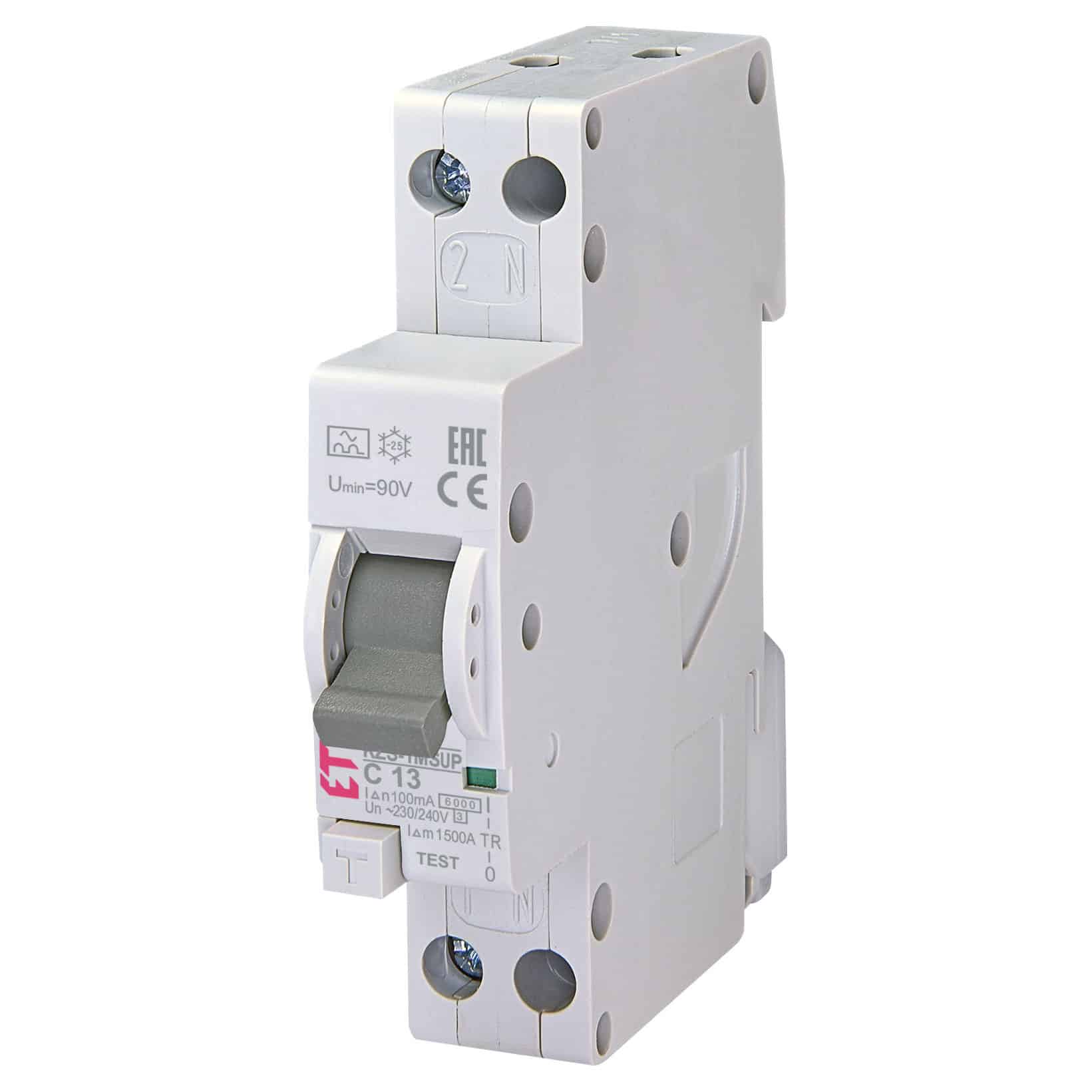 Siguranta automata cu protectie diferentiala monofazica 13A 100mA curba C RCBO tip A 6kA - SKU: 2175873