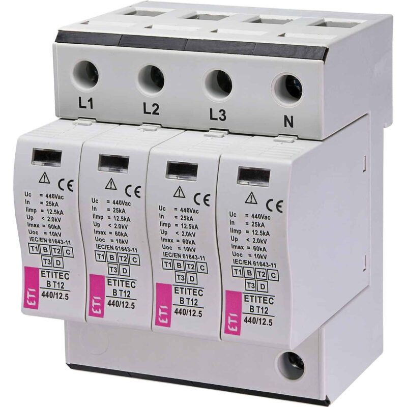 Descarcator supratensiune ETITEC B T12 440/12,5 (4+0) 4P - SKU:  2440327