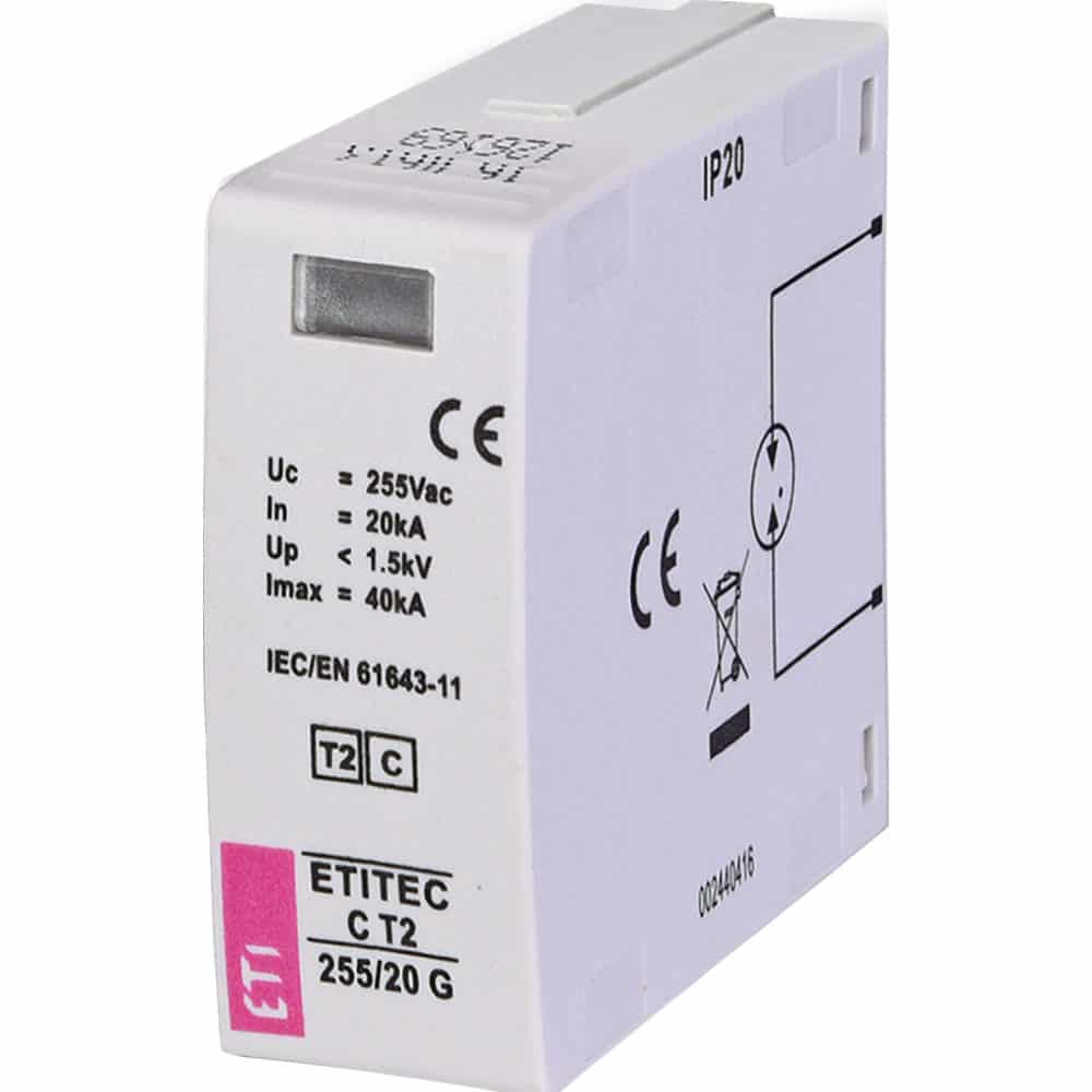 Limitator de supratensiune AC ETI, 1P, eclator, tip C, 255VAC - SKU: 2440416