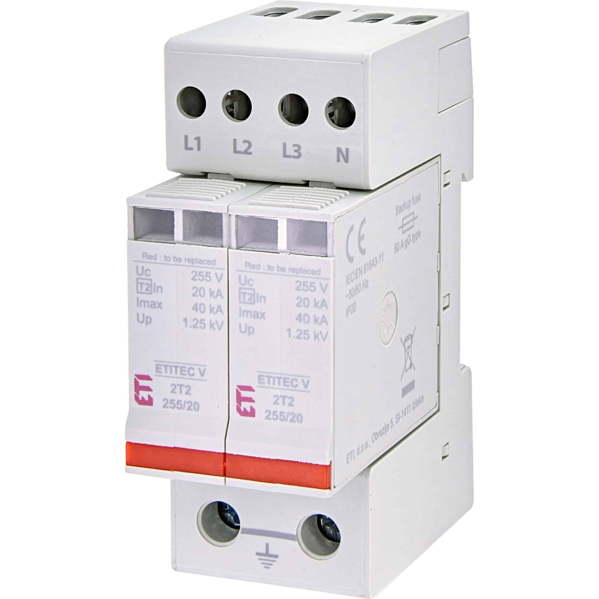 Descarcator supratensiune 4+0 debrosabil, 4P tip C 440VAC TNC-S - SKU: 2442944