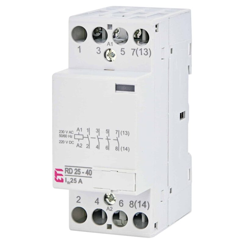 Contactor modular ETI 230VAC 25A 4ND RD 25 - SKU:  2464010