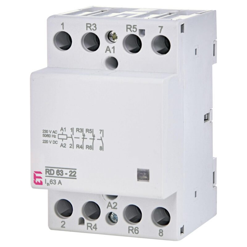 Contactor modular ETI 230VAC 63A 2ND+2NI RD 63 - SKU:  2464030