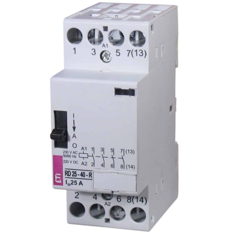 Contactor modular ETI ON-OF-AUTO 24VAC/DC 25A 4P 4NI tip RD - SKU:  2464067