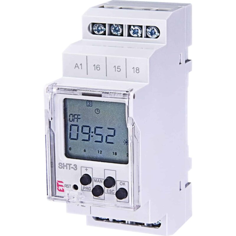 Releu programabil digital ETI, zilnic/saptamanal/anual, 16A, 230V AC, 1 contact (1ND) - SKU:  2470055