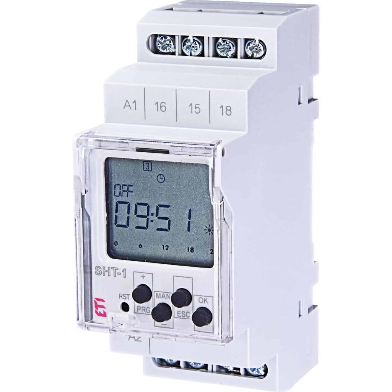 Releu programabil digital ETI, zilnic/saptamanal/anual, 16A, 12-240V AC/DC, 2 contacte (2ND) - SKU:  2470058