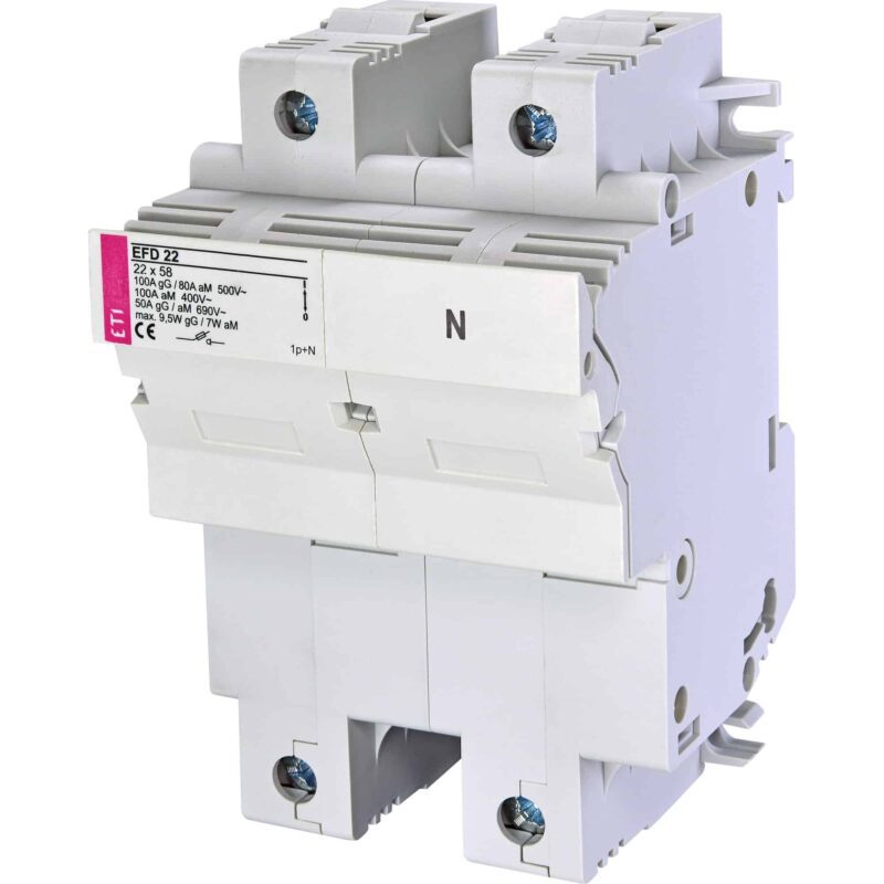 Separator tip sertar ETI, 1P+N, 100A, 22x58mm, 690VAC - SKU:  2570002