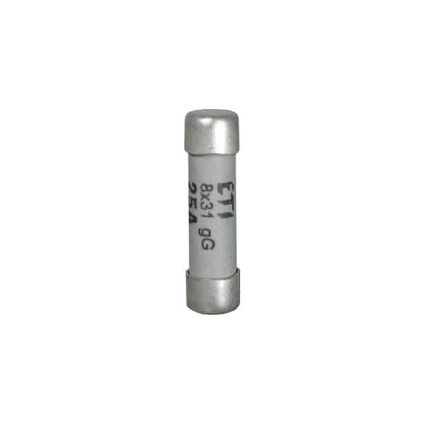 Siguranta fuzibila cilindrica ETI 8x32mm aM 230/415VAC 25A 50kA - SKU:  2611013
