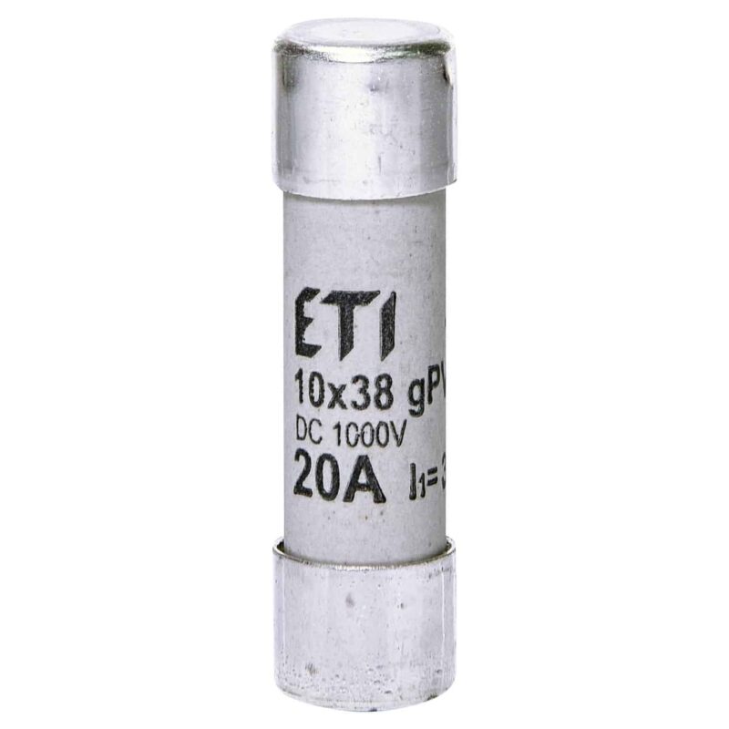 Siguranta fuzibila cilindrica fotovoltaica 10x38mm, gPV, 1000VDC, 20A, 30kA - SKU:  2625085