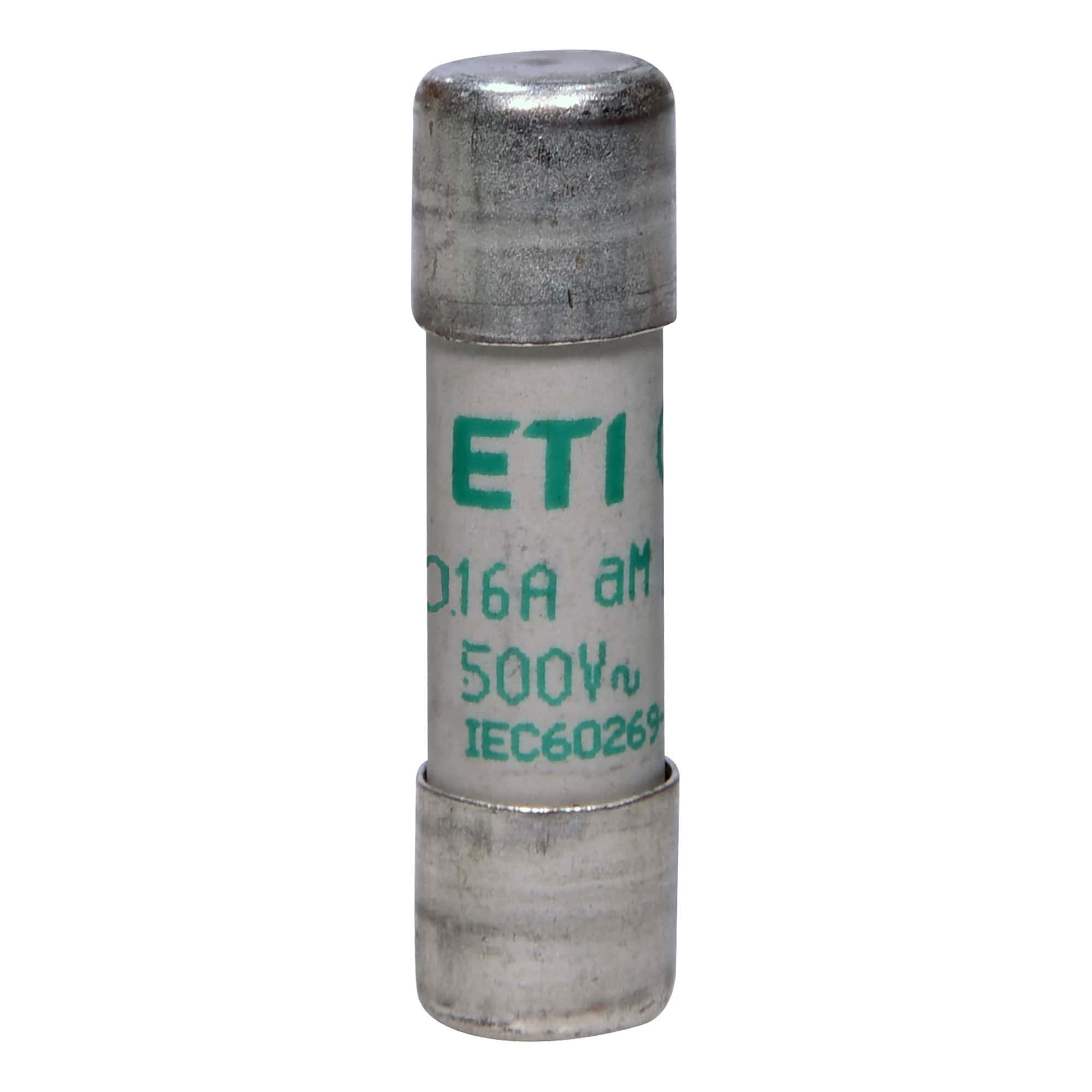 Siguranta fuzibila cilindrica 10x38mm aM 500VAC 0.16A 120kA - SKU: 2652007