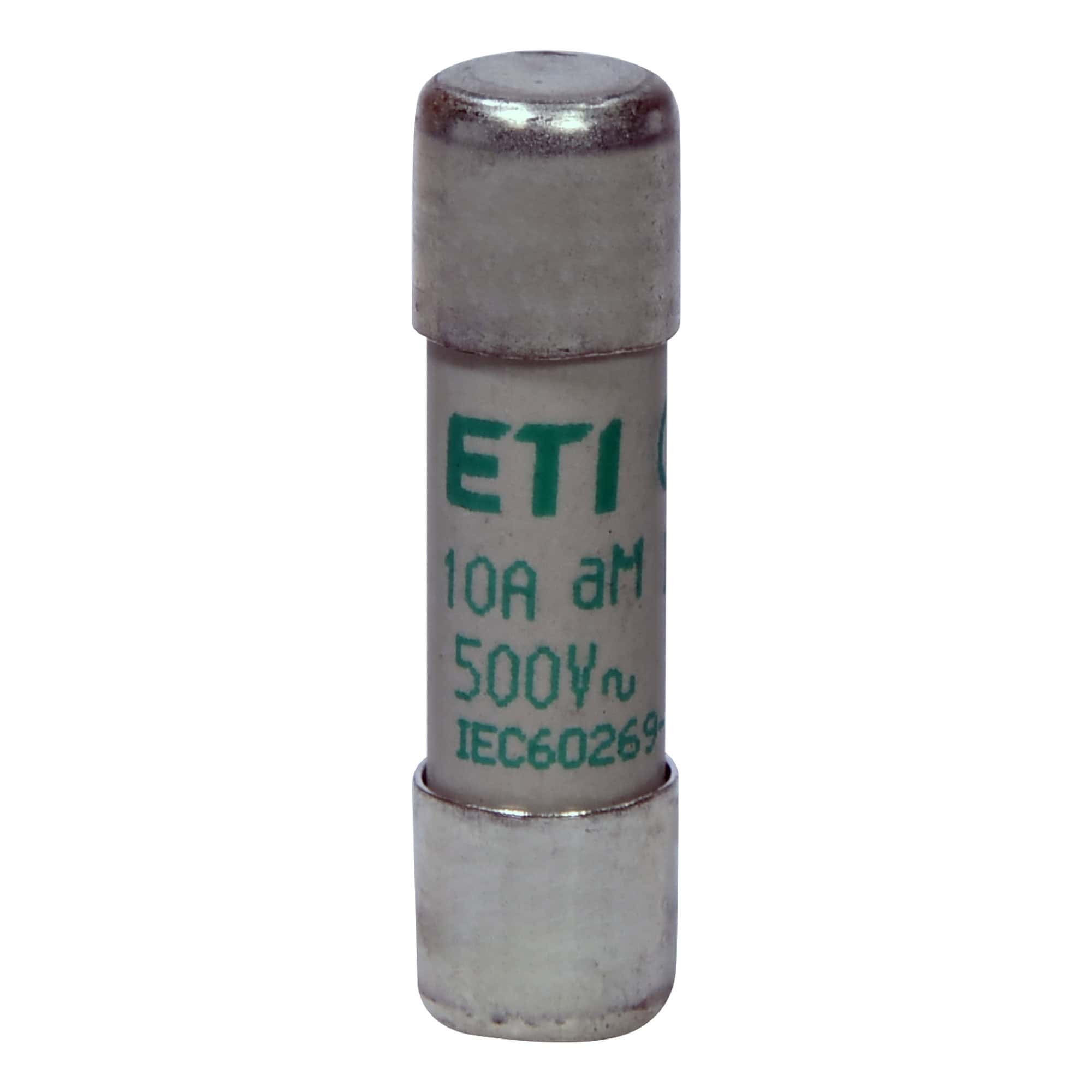 Siguranta fuzibila cilindrica 10x38mm, aM, 500VAC, 10A, 120kA - SKU: 2652015