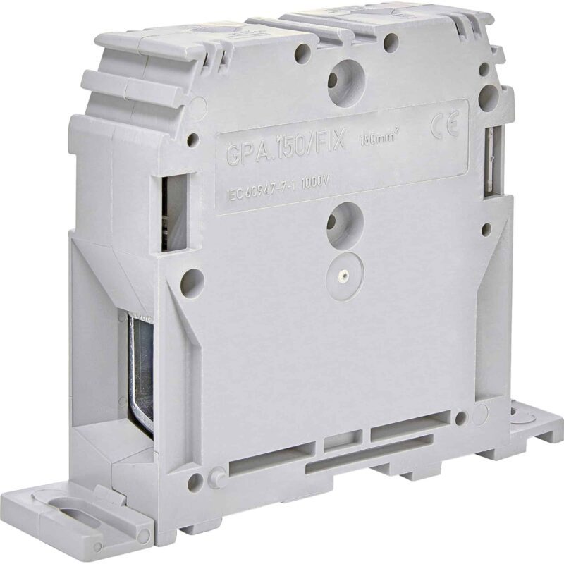 Clema sir fixare pe sina DIN, gri, 150mmp, cu capac - SKU:  3903213