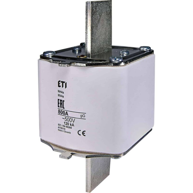 Siguranta fuzibila MPR fara izolatie ETI, Gr.4, gG, 800A, 120kA, 500VAC - SKU:  4116110
