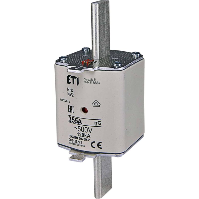 Siguranta fuzibila MPR fara izolatie ETI, Gr.2, gG, 355A, 120kA, 500VAC - SKU:  4185223