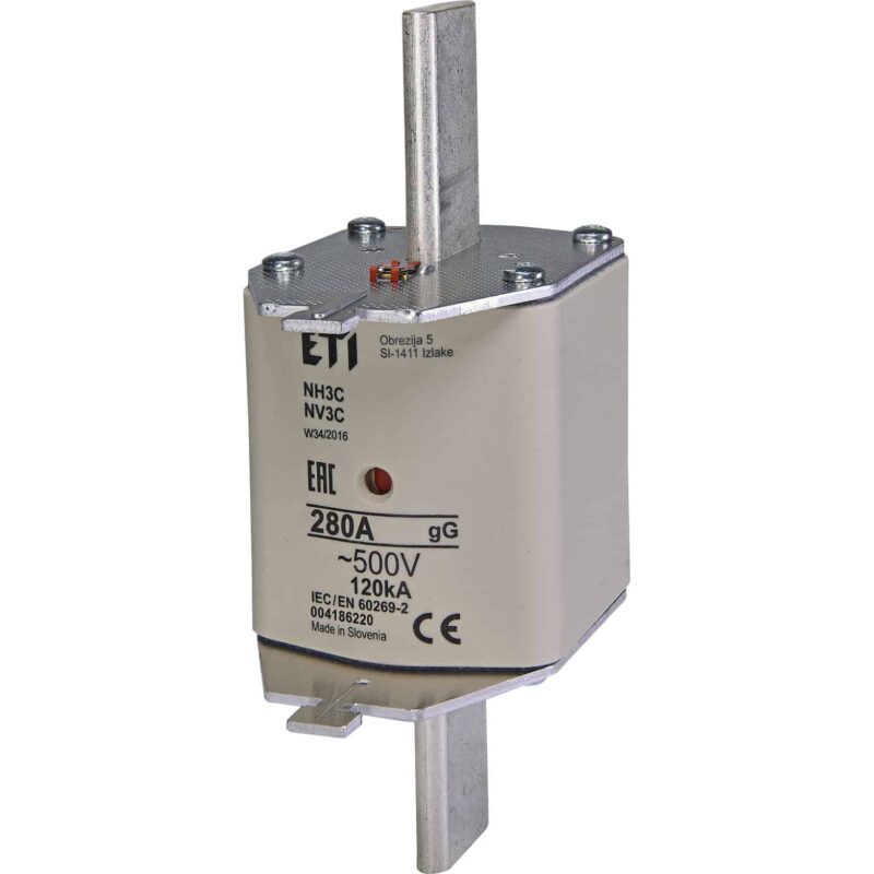 Siguranta fuzibila MPR fara izolatie ETI, Gr.3C, gG, 280A, 120kA, 500VAC - SKU:  4186220