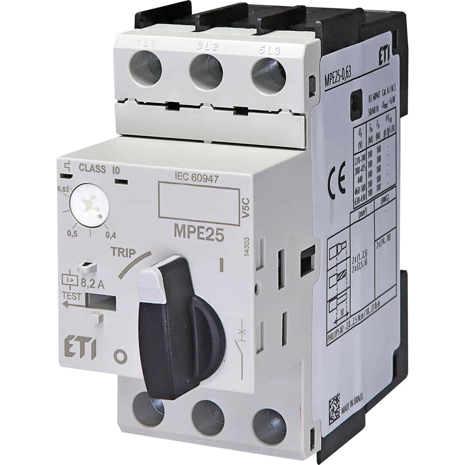 Motor Protector ETI cu RT si comutator rotativ, 0.40-0.63A, MPE - SKU: 4648004