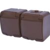 Priza dubla cu capac opac, maro, IP44, aplicata, 2P+E ETI - SKU:  4668052