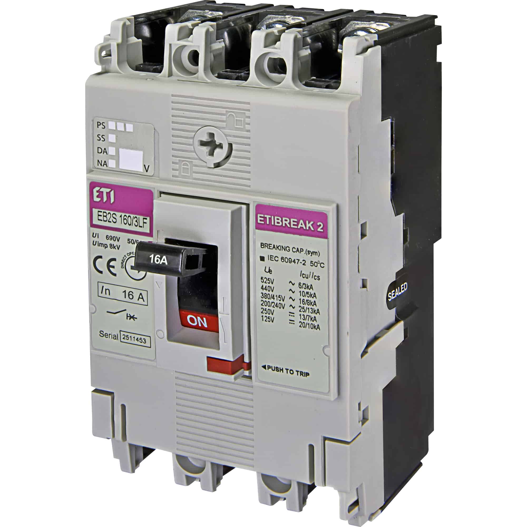 Intrerupator automat MCCB 160A, 4P, 25kA, fix, 25A - SKU: 4671842