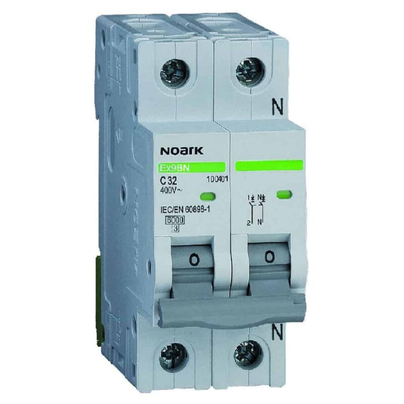 Disjunctor bipolar Noark 1P+N, 25A, curba C, 6kA - SKU:  100115
