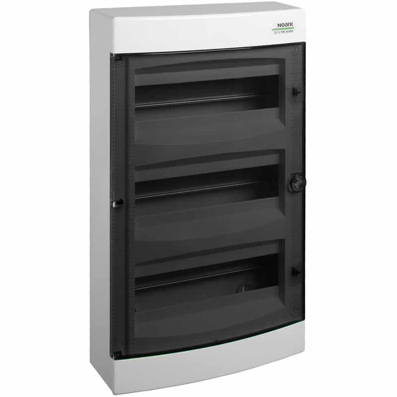 Tablou electric PVC, 36 module, 3X12, montaj aparent, IP40, cu usa transparenta - SKU:  101502