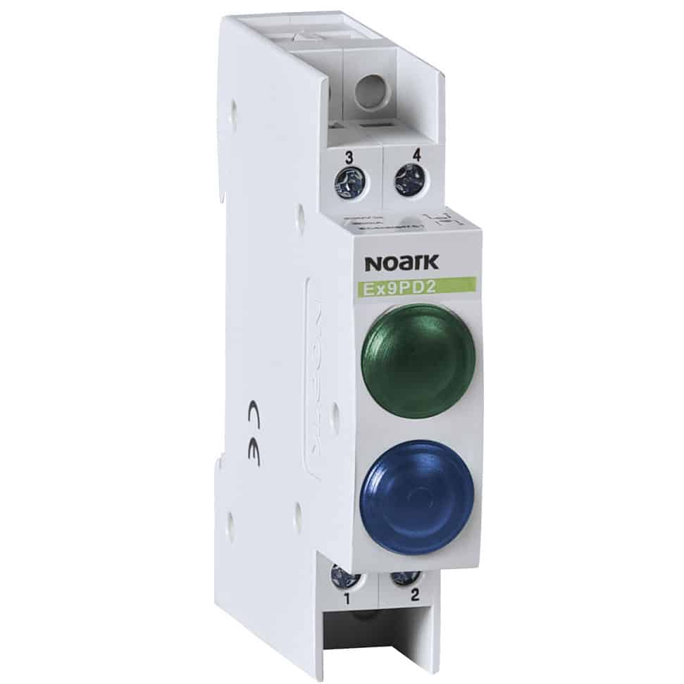 Lampa de semnalizare LED verde/albastru, 24VAC/DC, sina DIN - SKU: 102471