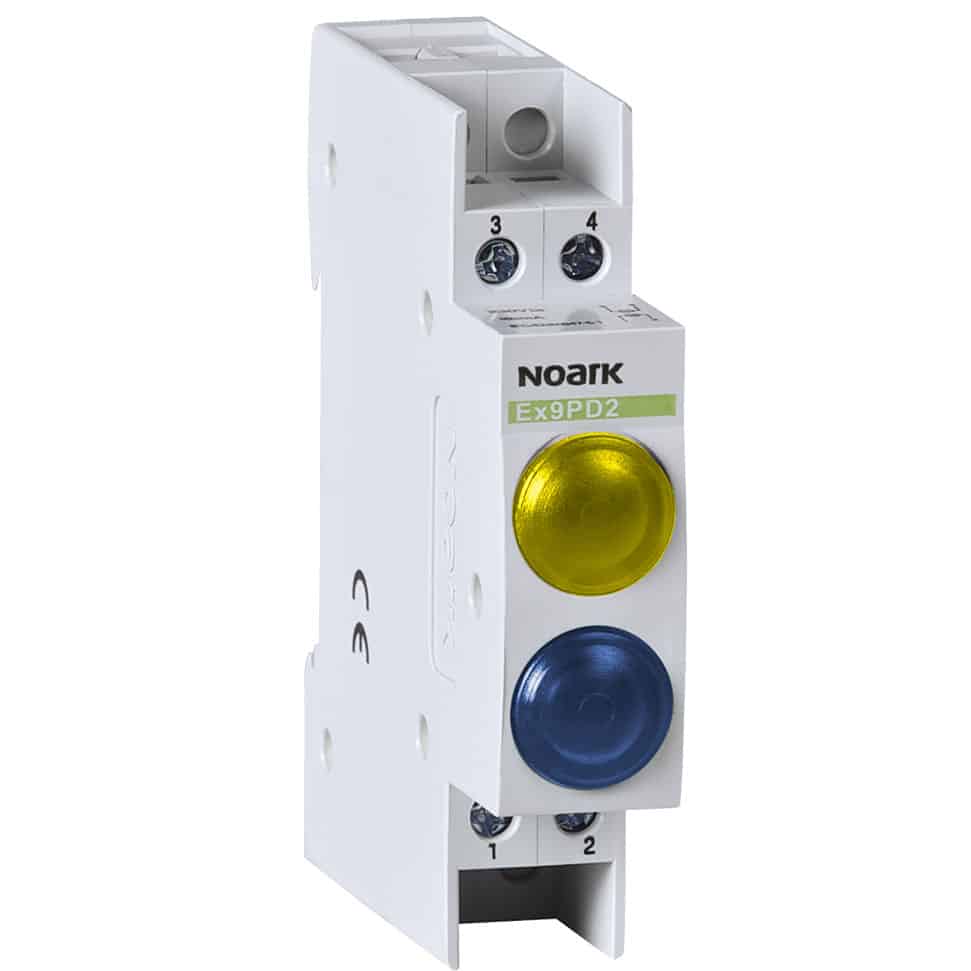 Lampa de semnalizare LED galben/albastru 12VAC/DC sina DIN - SKU: 102505
