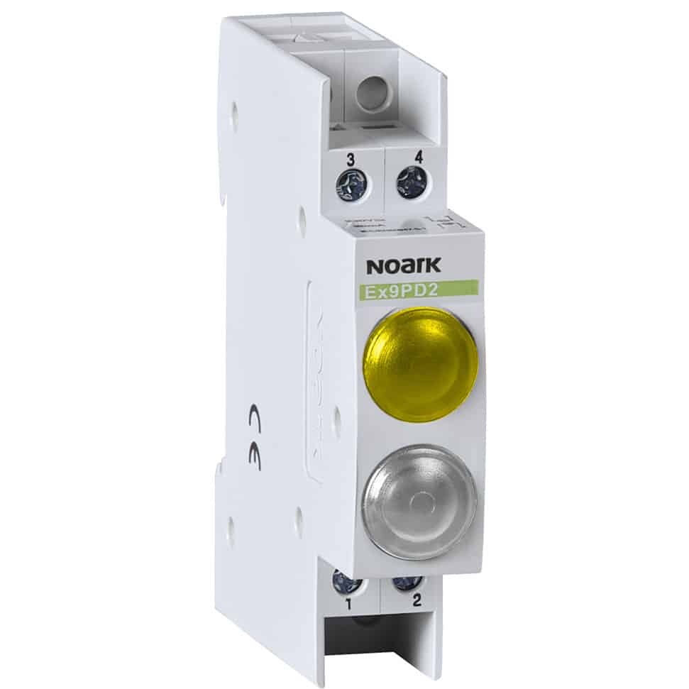 Lampa de semnalizare LED galben/alb 24VAC/DC sina DIN - SKU: 102511