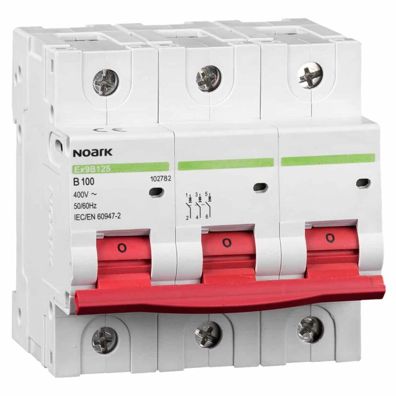 Disjunctor tripolar Noark 3P 50A curba C 25kA - SKU:  102789