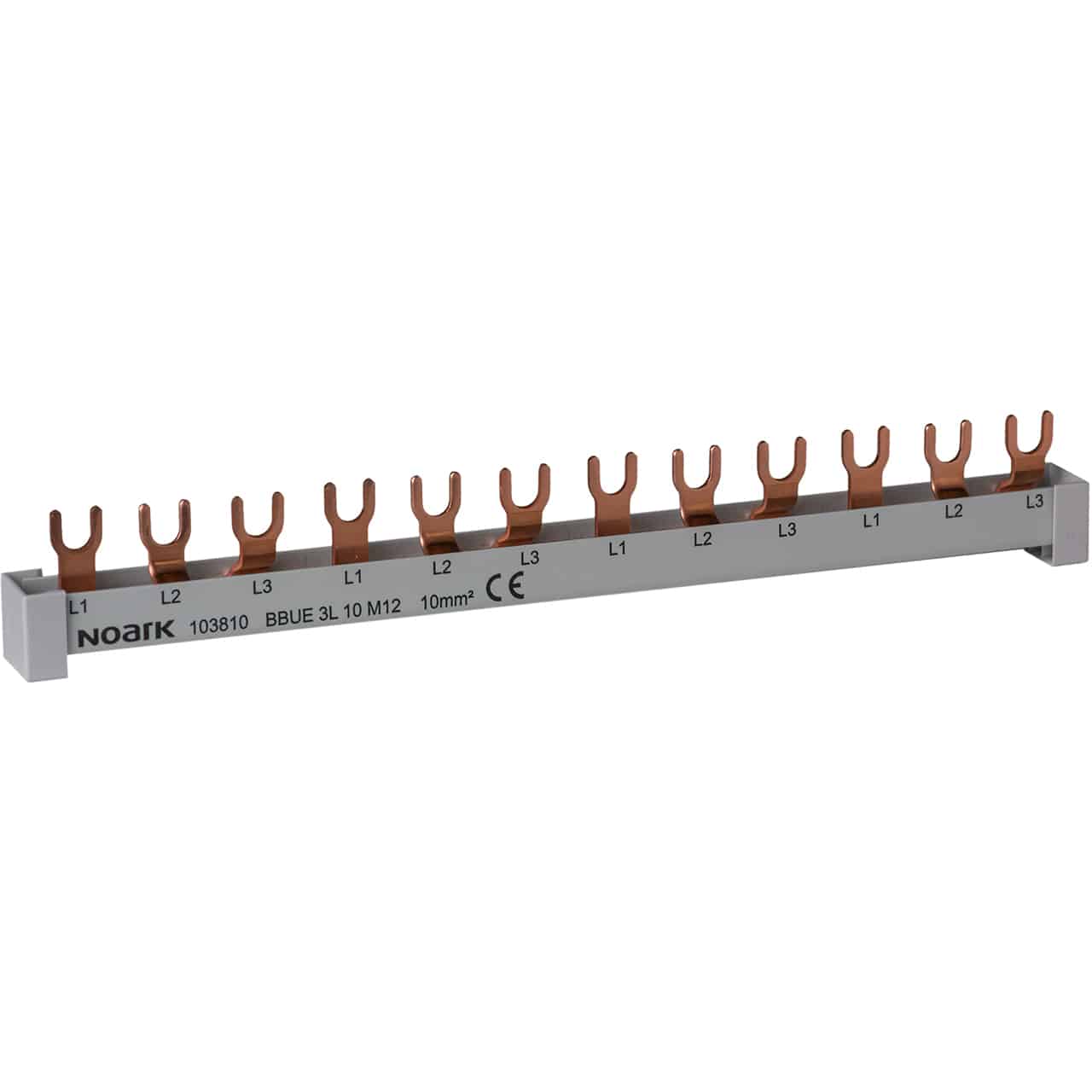 Bareta de alimentare Noark 3P tip furca 80A 9 module - SKU: 103813