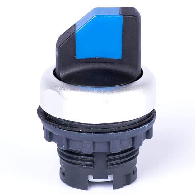 Comutator cu maneta scurta cu revenire, albastru, 1-0-2 - SKU:  105527